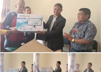 एक विद्यालय एक कम्युटर कार्यक्रम अन्तर्गत रोशीको विद्यालयहरूमा कम्युटर बितरण