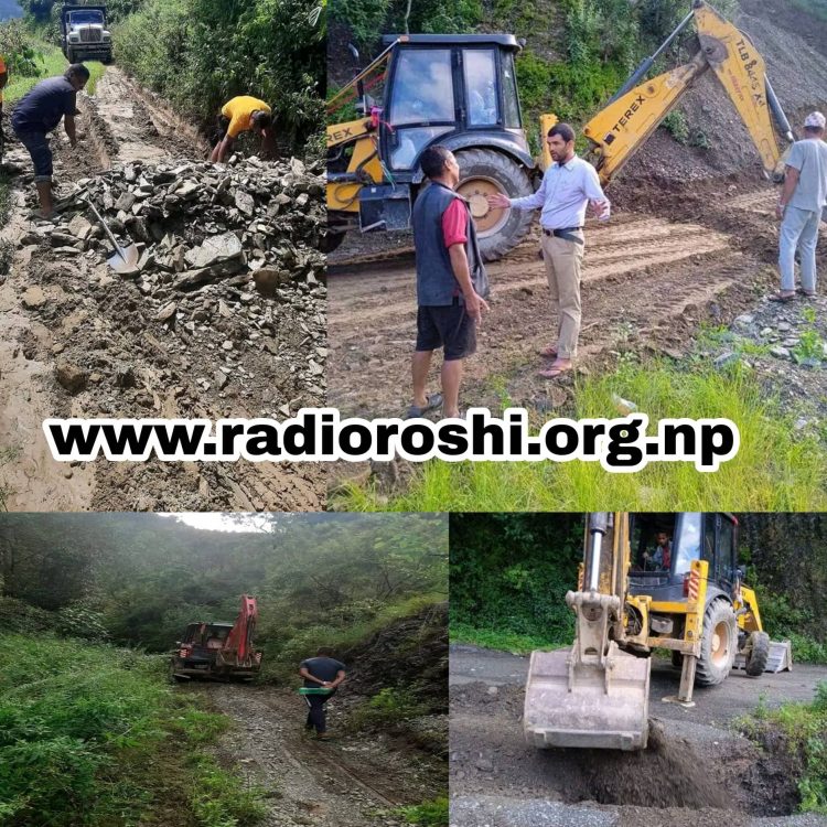 रोशीमा धमाधम सडक मर्मत कार्य हुँदै