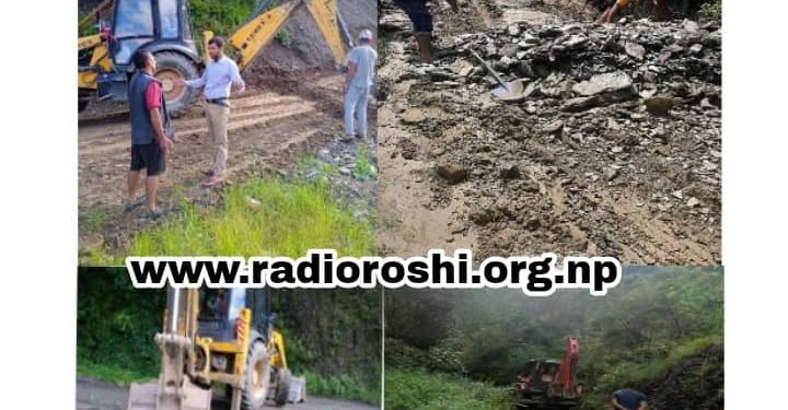 रोशीमा धमाधम सडक मर्मत कार्य हुँदै