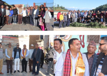 प्रदेश उम्मेदवार लम्सालद्वारा गठबन्धनका नेता कार्यकर्तासँग भेट