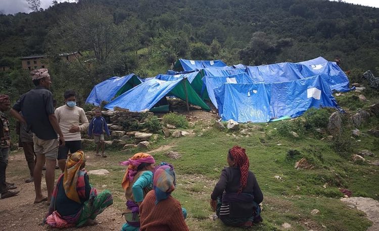 पहिरो प्रकोपले हिमाली गाउँपालिका ४ बोर्ताका १ सय १३ घरपरिवार विस्थापित