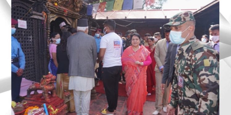 राष्ट्रपति भण्डारीद्वारा पलाञ्चोक भगवती मन्दिरको दर्शन