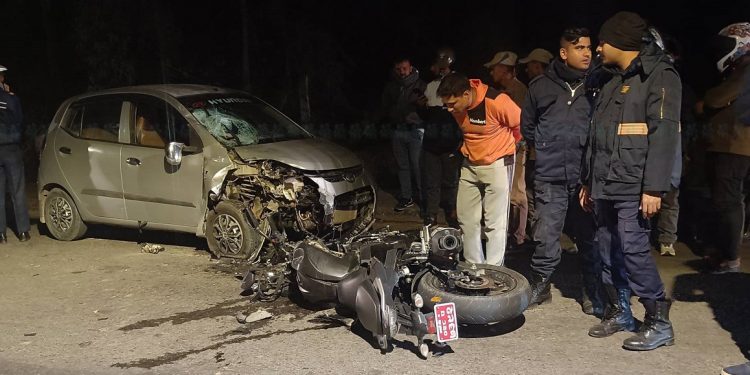 कार र बाइक एकआपसमा ठोक्किँदा काभ्रेका सन्दीपको मृत्यु