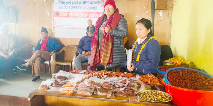 बेथानचोकमा लप्सीको क्याण्डी, पाउँ र माडा बनाउने सम्बन्धि ८ दिने सिपमुलक तालिम सम्पन्न
