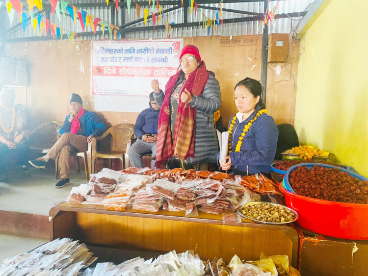 बेथानचोकमा लप्सीको क्याण्डी, पाउँ र माडा बनाउने सम्बन्धि ८ दिने सिपमुलक तालिम सम्पन्न