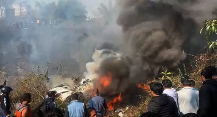 यति एयरलाइन्सको जहाज आज पोखरामा दुर्घटना