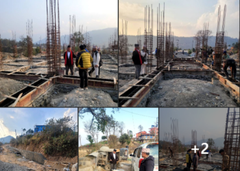 नगर भित्र संचालित बिकास निर्माण कार्यको निरिक्षणमा नगरप्रमुख