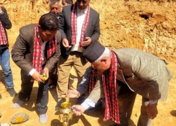 नमोबुद्द ८ मा बन्ने २ लाख लिटर क्षमताको ट्यांकी शिलान्यास