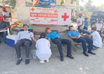 मंगलटारमा आयोजित रक्तदान कार्यक्रममा ४४ जना युवाले गरे रक्तदान