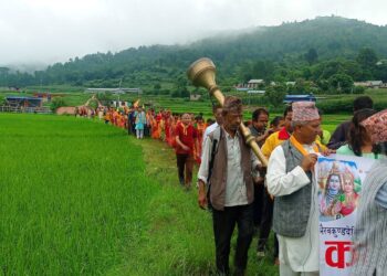 भैरवकुण्डबाट जगवैजेश्वर महादेव हुँदै कुशेश्वर मन्दिरसम्म बृहत कलश यात्रा