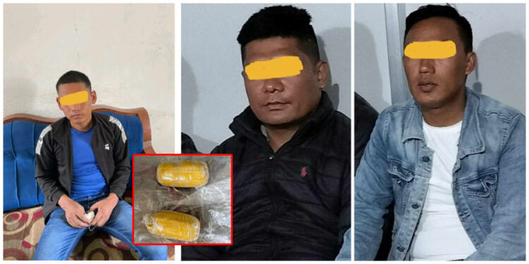 सुन जस्तो देखिने ९ सय ६० ग्राम धातु सहित काभ्रेको तीन जना पक्राउ