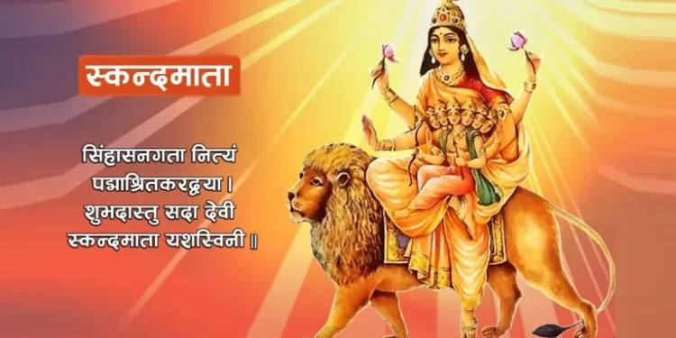 आज बडादसैँको पाँचौँ दिन स्कन्दमाताको पूजा आराधना गरिँदै