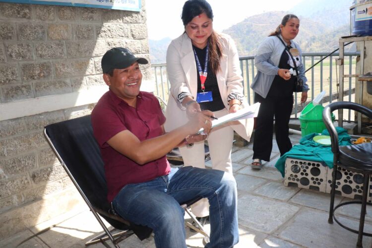 मंगलटारमा एक दिने निःशुल्क स्वास्थ्य शिविर सम्पन्नः १ सय ७५ जना लाभान्वित