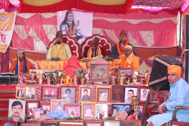 महादेव मन्दिर निर्माणार्थ चरंगेफेदीमा शिवपुराण धान्याञ्चल ज्ञान महायज्ञ