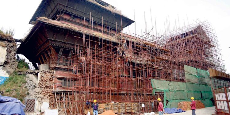 ललितपुरमा २०७२ सालको भूकम्पले भत्किएका एक सय ५० पाटी पौवा पुनःनिर्माण