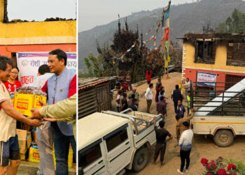 रोशी–४ महादेवटारका अग्नी पीडितलाई रोशी उद्योग वाणिज्य संघको सहयोग