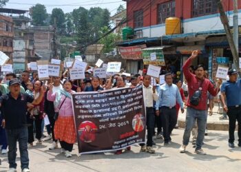 महाभारत दम्पतिको हत्या प्रकरणमा निश्पक्ष छानविन माग गर्दैै धुलिखेलमा प्रदर्शन