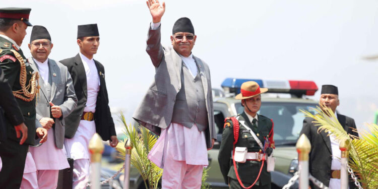 मोदीको शपथग्रहण समारोहमा सहभागी हुन प्रधानमन्त्री प्रचण्ड भारत प्रस्थान