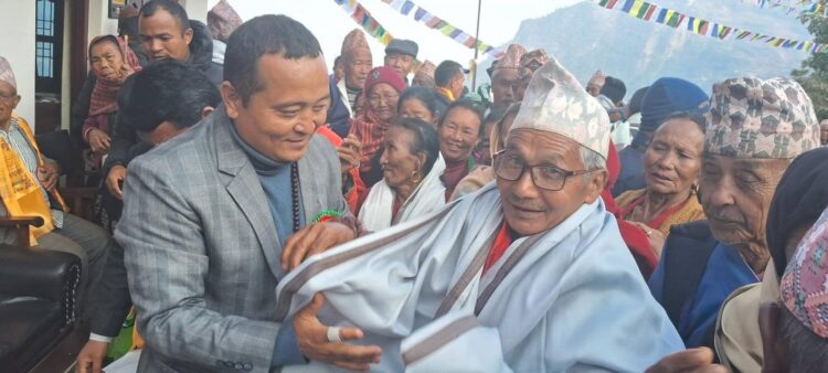 तेमाल–२ को वडा कार्यालय उद्घाटनमा २७० जना जेष्ठ नागरिकरूलाई सम्मान