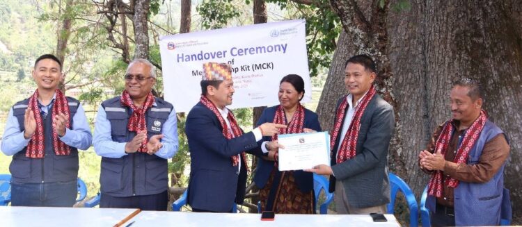 रोशीमा बाढिले बगाएको आधारभूत अस्पतालको नवनिर्मित अस्थायी भवन हस्तान्तरण