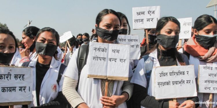 आन्दोलनरत नर्सहरूको मागप्रति नेविसंघको ऐक्यबद्धता