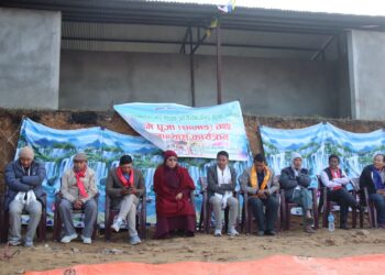 रोशी–१२ शिखरपुरमा बौद्ध शिक्षा अध्ययन केन्द्र  गुम्बा भवनको शिलान्यास