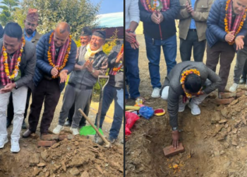 विन्ध्यवासिनी माध्यमिक विद्यालयको चार कोठे पक्की भवन शिलान्यास