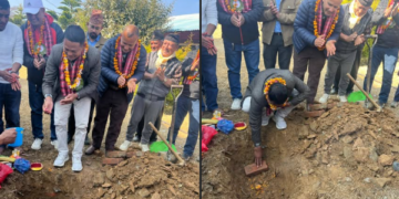 विन्ध्यवासिनी माध्यमिक विद्यालयको चार कोठे पक्की भवन शिलान्यास