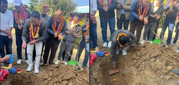 विन्ध्यवासिनी माध्यमिक विद्यालयको चार कोठे पक्की भवन शिलान्यास